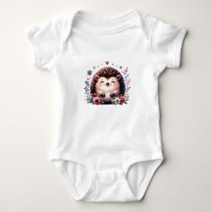 Body Para Bebê Bebêouriço-Cacheiro Fofo com Flores