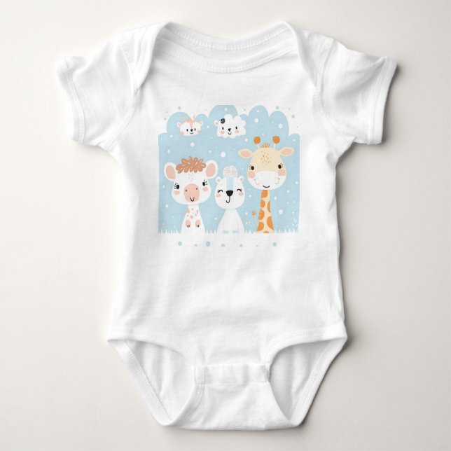Body Para Bebê Bebês Animais - Roupa de bebê (Frente)