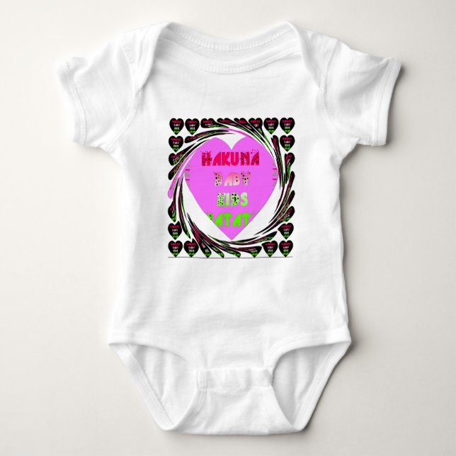Body Para Bebê Bebês Corações Rosa Hakuna Matata Bebê Crianças De (Frente)