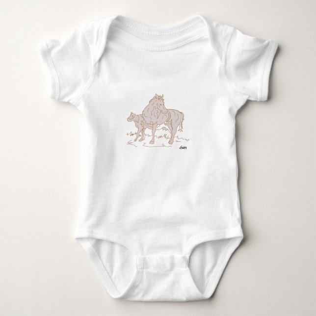 Body Para Bebê Bebês Corpos: Cavalo e Vaca (Frente)
