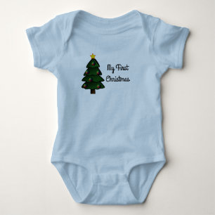 Body Para Bebê Bebês First Christmas Jersey