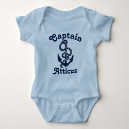 Body Para Bebê Bebês Personalizados Nome Marinho Azul Capitão Náu