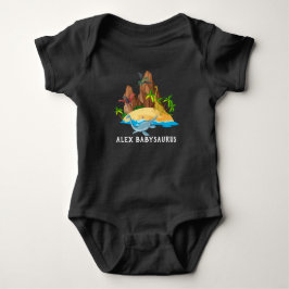 Body Para Bebê Bebêsauro selvagem fofo aquarela personalizada pre