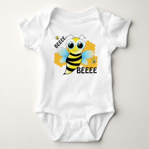 Body Para Bebê BEEEES & Colmeia Macacão Bebê Azul e Amarelo