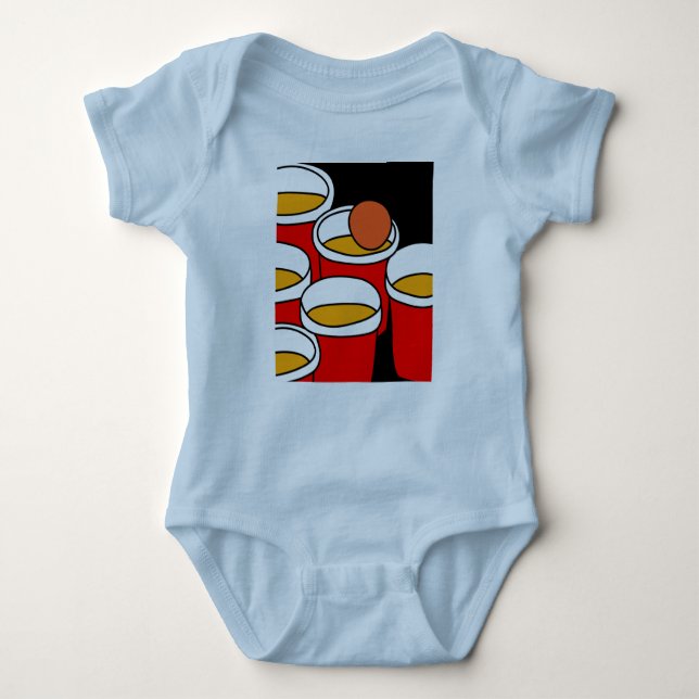 Body Para Bebê Beer Beer Pong Do Jogo Do Bebendo (Frente)