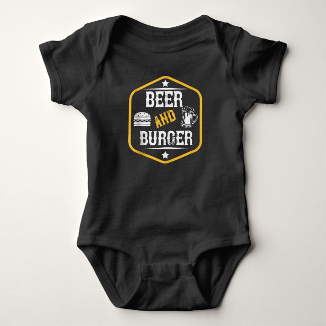 Body Para Bebê Beer Lover | Cerveja E Burger (Frente)