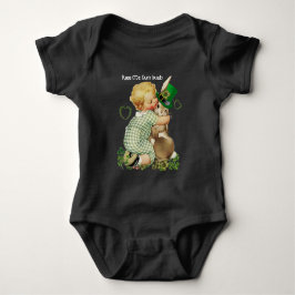 BODY PARA BEBÊ BEIJA-ME EU SOU IRLANDÊS/BEBÊ, COELHO COM O CHAPÉU