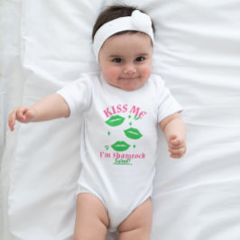 Body Para Bebê Beije Me, Eu Sou Doce Shamrock! Dia de São Patríci