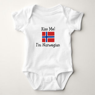 Body Para Bebê Beije-me! Eu sou norueguês