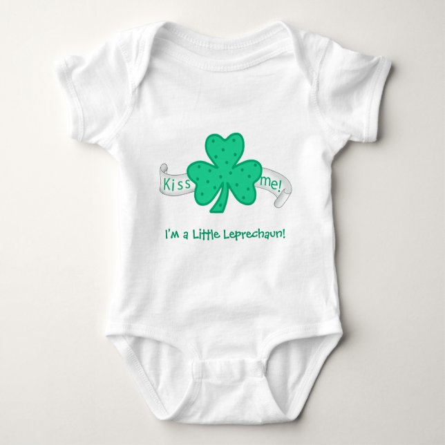 Body Para Bebê Beije-Me - Pequeno Leprechaun Baby Creeper (Frente)