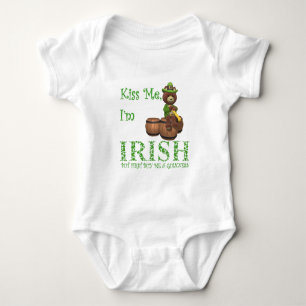 Body Para Bebê Beije me que eu sou irlandês, mas o primeiro