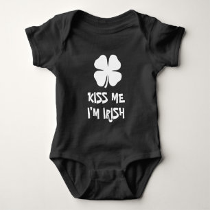 Body Para Bebê Beije-me que eu sou jumpsuit irlandês do bebê do