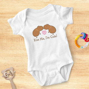 Body Para Bebê Beije-me Sou Bonita Capybara Engraçada