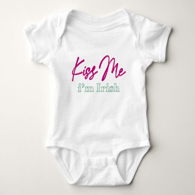 Body Para Bebê "beije-me, sou irlandês" (Frente)