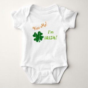 Body Para Bebê Beije-me trevo de Polkadot do irlandês