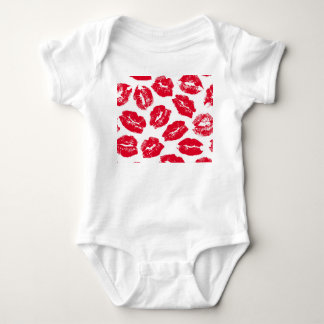 Body Para Bebê Beijo Impresso Lábios Vermelhos: Vintage Seamless