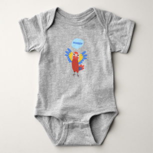 Body Para Bebê Beijos Fofos Papagaio Colorido