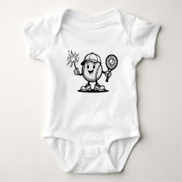 Body Para Bebê Beisebol Feliz com Sparkler e Racket