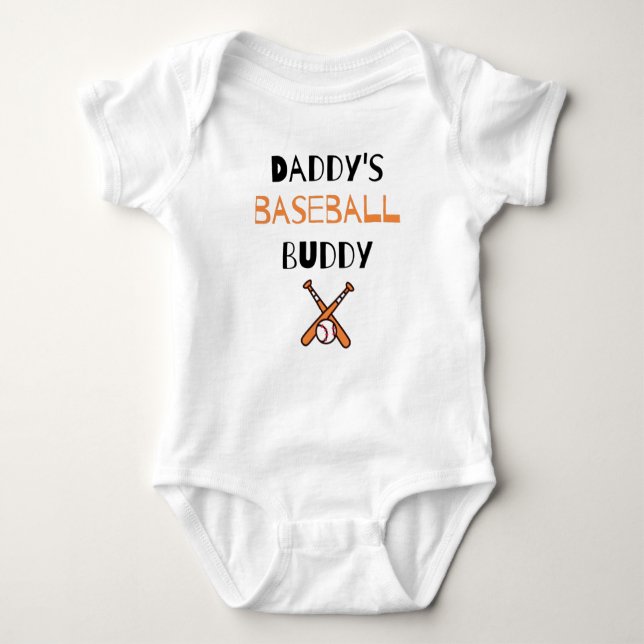 Body Para Bebê Beisebol Lover Dizendo: Pai Baseball Buddy (Frente)