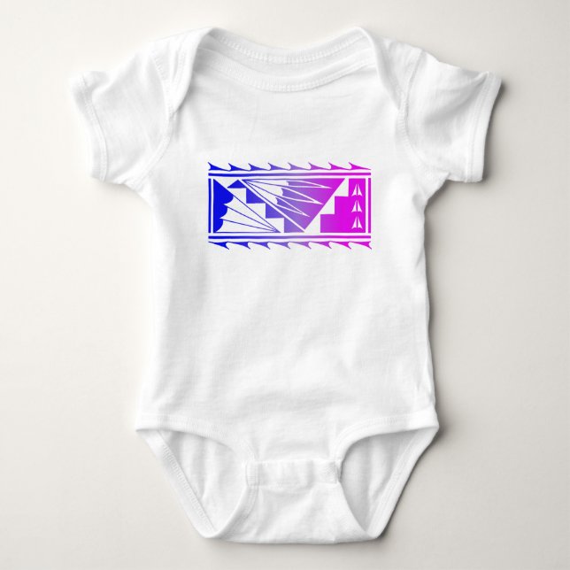 Body Para Bebê Bela Benção - Azul/Rosa - (Frente)