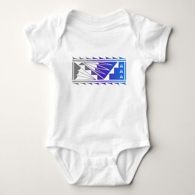 Body Para Bebê Bela Benção - Cinza/Roxo/Azul - (Frente)