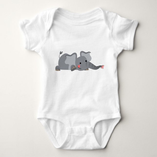 Body Para Bebê Bela Cartoon Sneaky Elephant Baby (Frente)