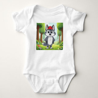 Body Para Bebê "Bela Cartoon Wolf Baby Body,Fato de Cartoon - Cam