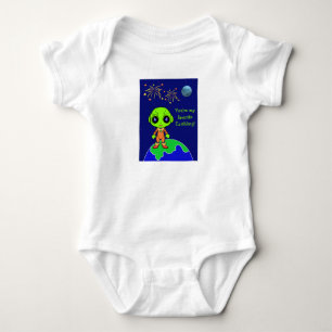 Body Para Bebê Bela peça única com alienígena e fogos de artifíci
