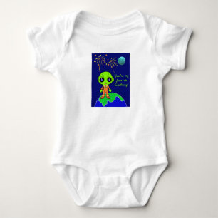 Body Para Bebê Bela peça única com alienígena e fogos de artifíci