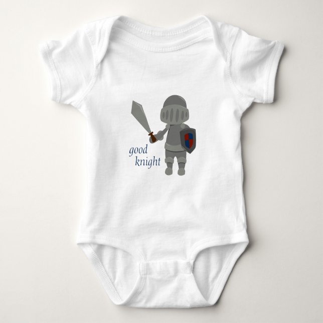 Body Para Bebê Bela roupa de cavaleiro de Armor Bebê Tee (Frente)