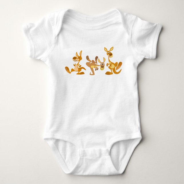 Body Para Bebê Bela viagem de desenho animado Kangaroos Baby Clot (Frente)