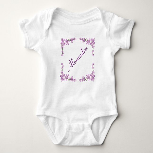 Body Para Bebê Belas Cerejeiras Rosa (Frente)