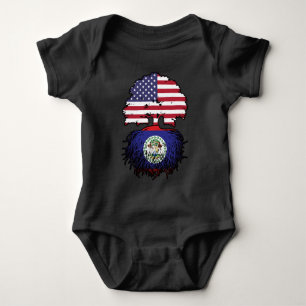 Body Para Bebê Belize Belizean American Tree Roots Flag
