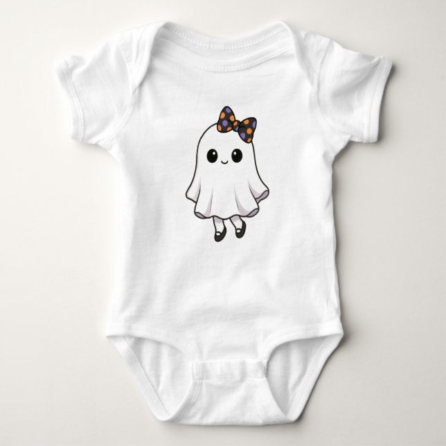 Body Para Bebê Bella Boo – Bodysuit de Fantasminha de Halloween F (Frente)