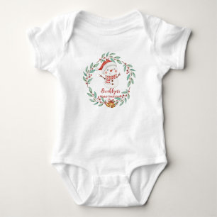 Body Para Bebê Belo Boneco de Neve Natal Inverno Onederland Anive