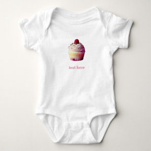 Body Para Bebê Belo Cupcake Jersey Bodyfato, Branco