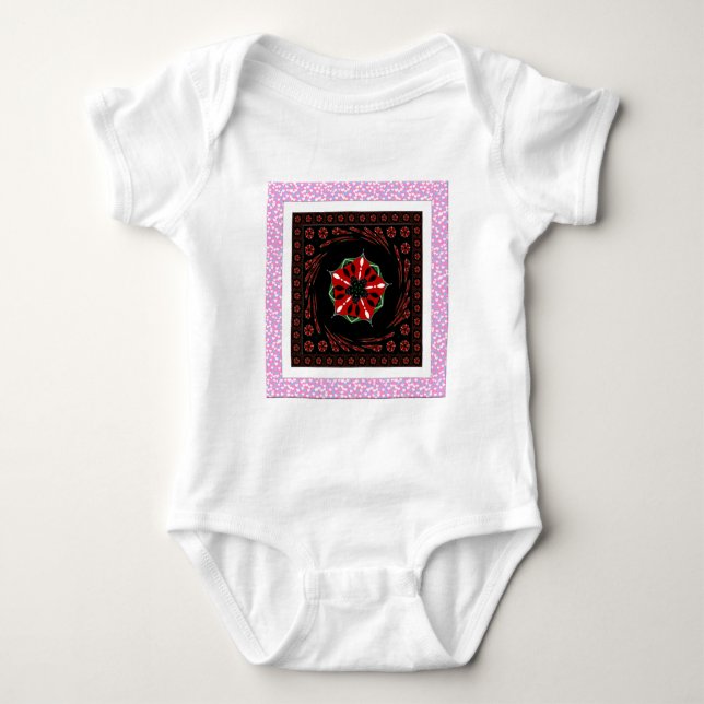 Body Para Bebê Belo Design Azul, Cor-de-Rosa, de de Amor (Frente)
