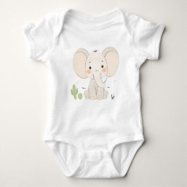 Body Para Bebê Belo Elefante Baby Jersey