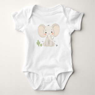 Body Para Bebê Belo Elefante Baby Jersey