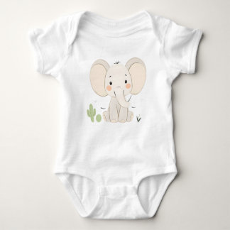 Body Para Bebê Belo Elefante Baby Jersey