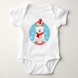Body Para Bebê Belo Natal Branco Urso Polar Vermelho Santa Ho Ho