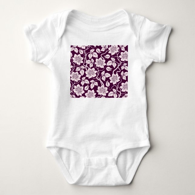 Body Para Bebê Belo Padrão Floral (Frente)