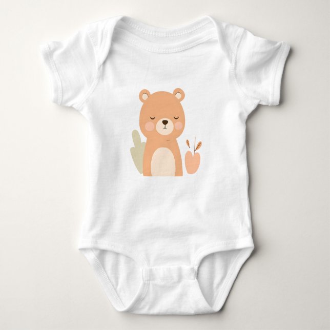 Body Para Bebê Belo Urso Jérsei Design (Frente)