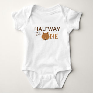 Body Para Bebê Belo Urso Meio Aniversário Bebê