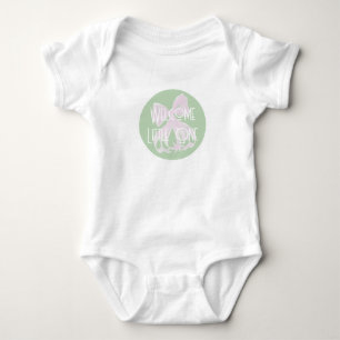 Body Para Bebê Bem-vinda Pequena Um macacão rosa e menta com laço
