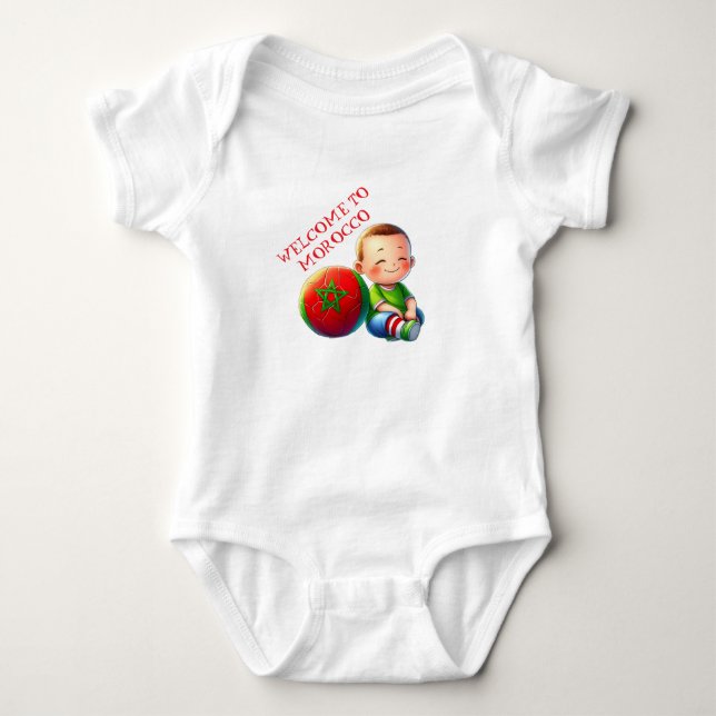 Body Para Bebê Bem-vindo ao Bodysuit de Bebê Marrocos – Marroquin (Frente)