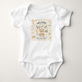 Body Para Bebê Bem-vindo ao Mundo Pequeno Bebê Recém-Nascido
