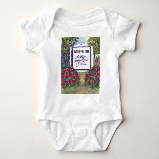 Body Para Bebê Bem-vindo ao Sinal de Wolfeboro NH (Frente)