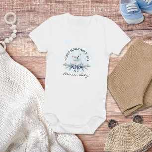 Body Para Bebê Bem-vindo Bebê Fofo Urso Pequeno Coração Azul