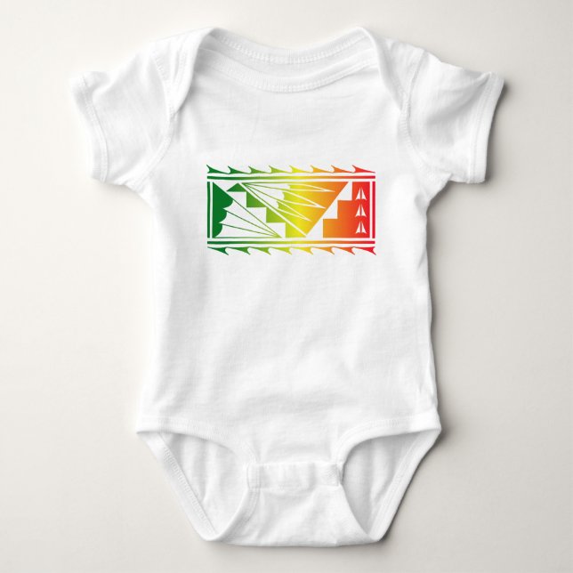 Body Para Bebê Benditos Belos - Vermelho/Amarelo/Verde - (Frente)